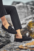 Sardinelli Forli Black Suede Tassel Loafers
