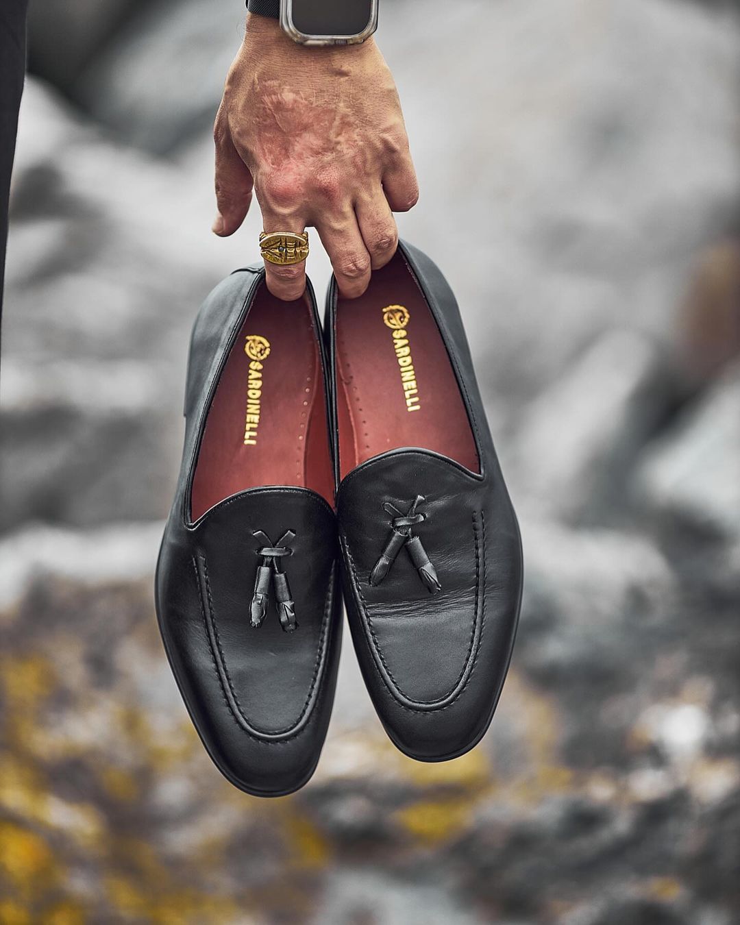 Sardinelli Forli Black Tassel Loafers