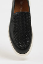 Sardinelli Forli Black Woven Pattern Loafers