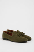 Sardinelli Forli Khaki Suede Tassel Loafers