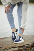 Sardinelli Forli Navy Blue Suede Mid Top Sneakers