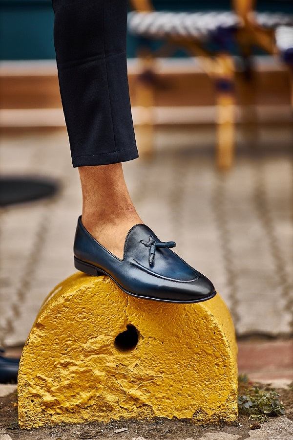 Sardinelli Forli Navy Blue Tassel Loafers