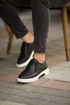 Sardinelli Lecce Black Grain Slip-On Casual Shoes