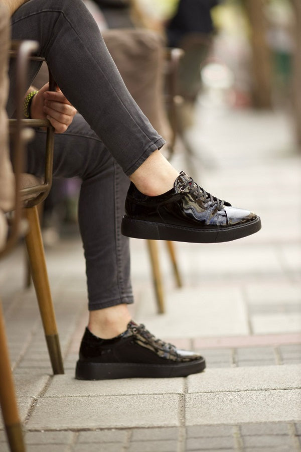 Sardinelli Lecce Patent Black Sneakers