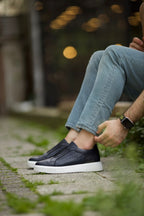 Sardinelli Lecce Blue Laceless Woven Slip-On Sneakers