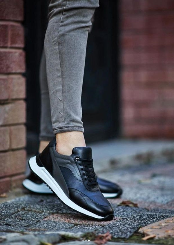 Sardinelli Lecce Navy Blue Laced High Top Sneakers