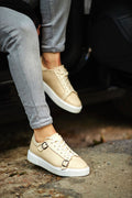 Sardinelli Leece Mid Top Monk Strap Beige Sneakers