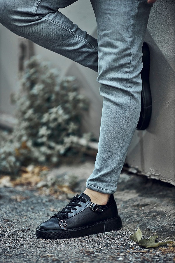 Sardinelli Leece Monk Strap Black Mid Top Sneakers