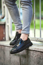 Sardinelli Leece Monk Strap Black Mid Top Sneakers