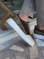 Sardinelli Mantua Khaki High-Top Suede Sneakers