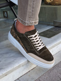 Sardinelli Mantua Khaki High-Top Suede Sneakers