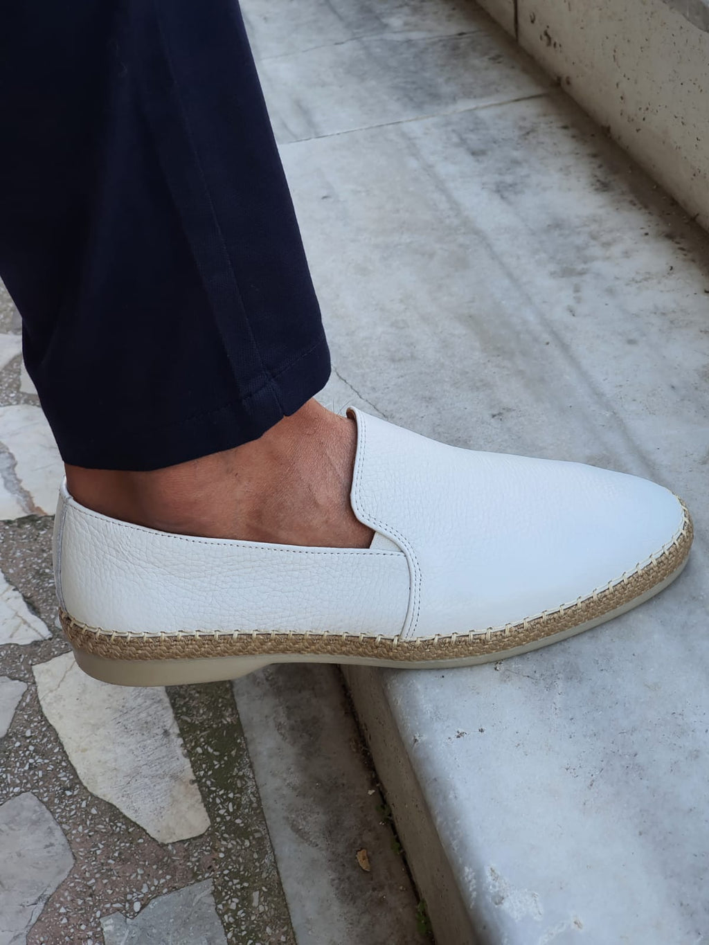 Sardinelli Mantua White Slip-On Loafers