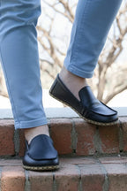 Men's Black Leather Moccasins