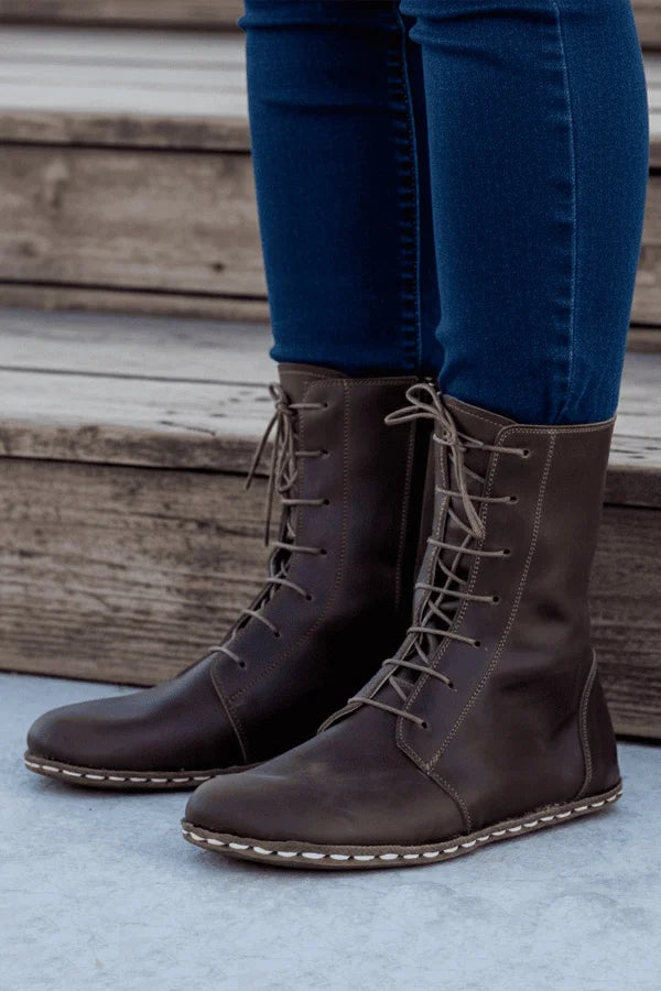 Sardinelli Men's Coffee Brown Barefoot High Ankle Boots