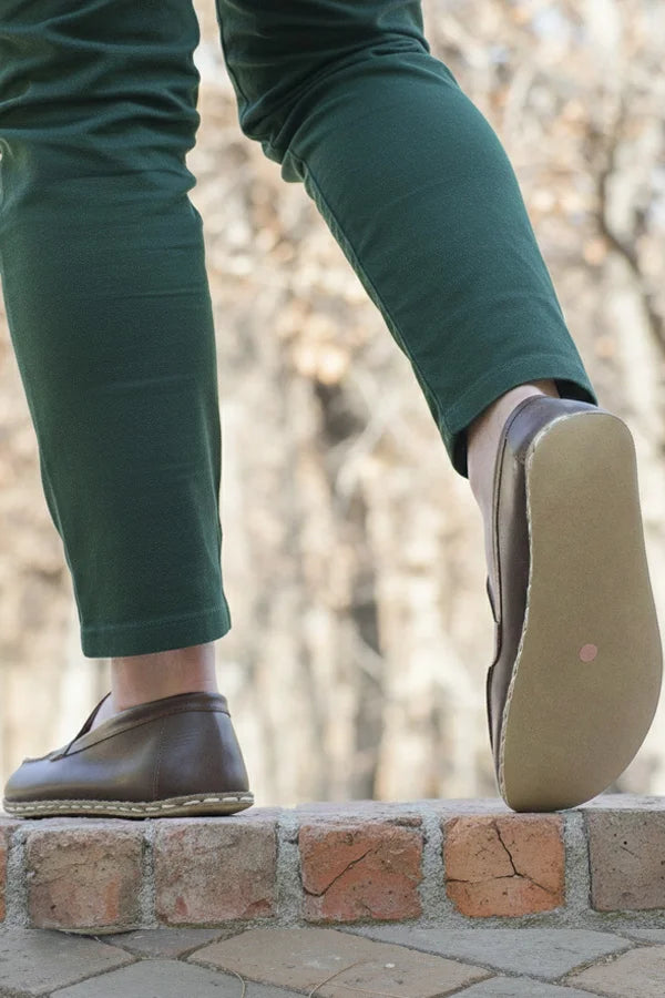 Men's Coffee Brown Barefoot Moccasins