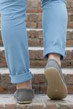 Gray Nubuck Leather Moccasins