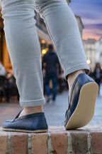 Navy Blue Barefoot Moccasins for Men