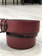 Sardinelli Milan Faux Leather Belt – Claret Red