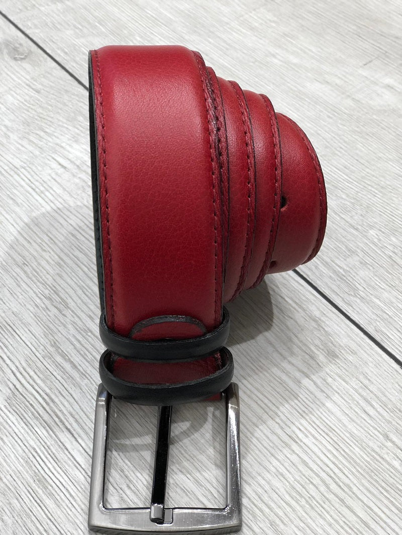 Sardinelli Milan Faux Leather Belt – Red