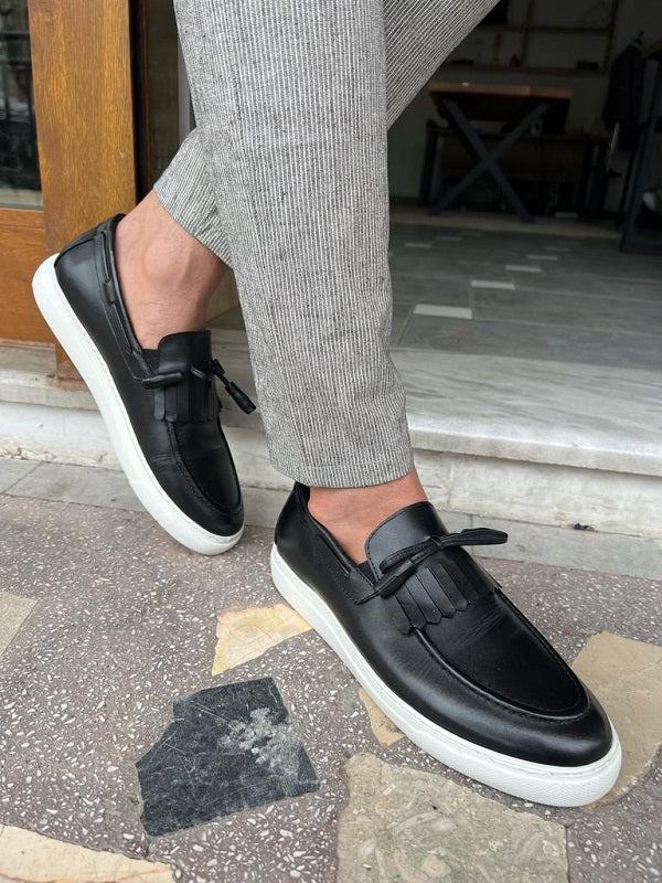 Sardinelli Murcia Kiltie Black Loafers Men
