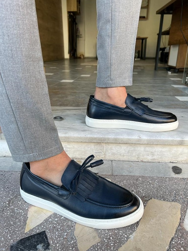 Sardinelli Murcia Kiltie Dark Blue Loafers