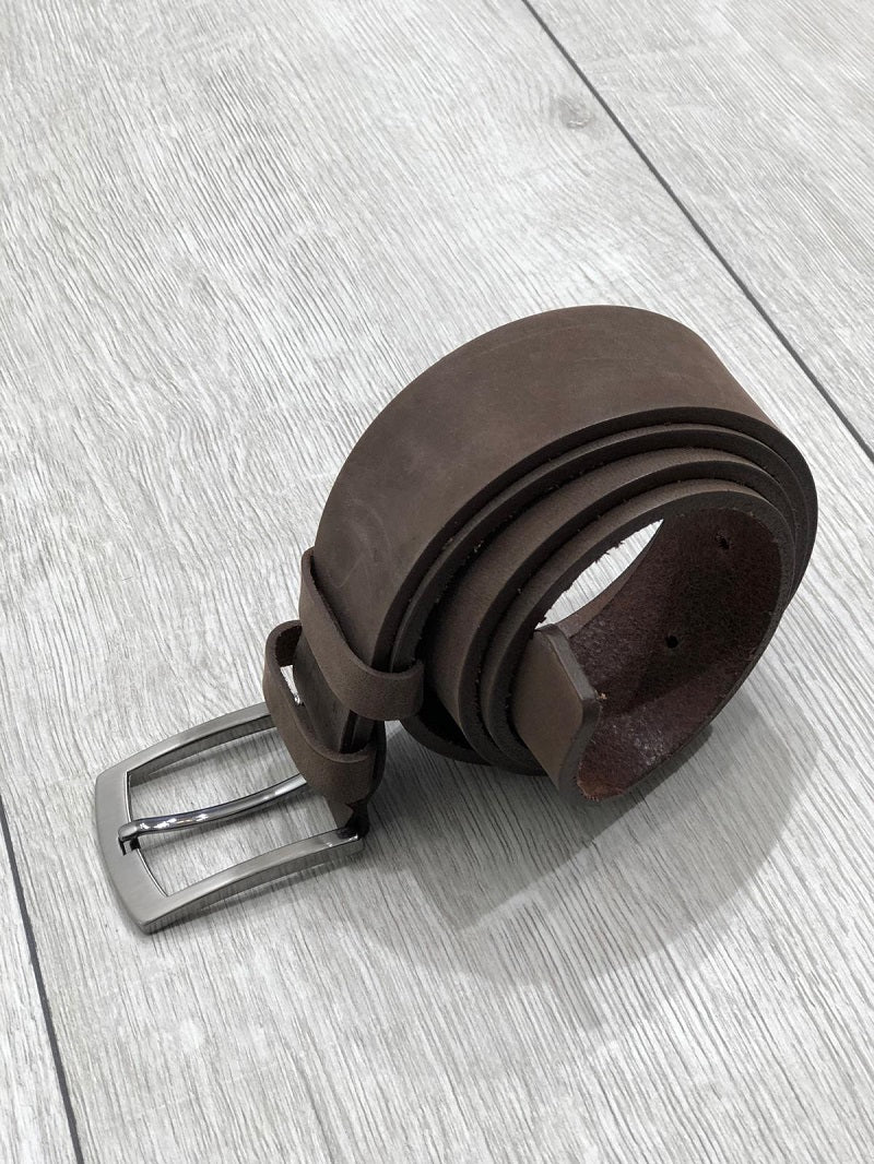 Sardinelli Naples Nubuck Leather Belt – Brown