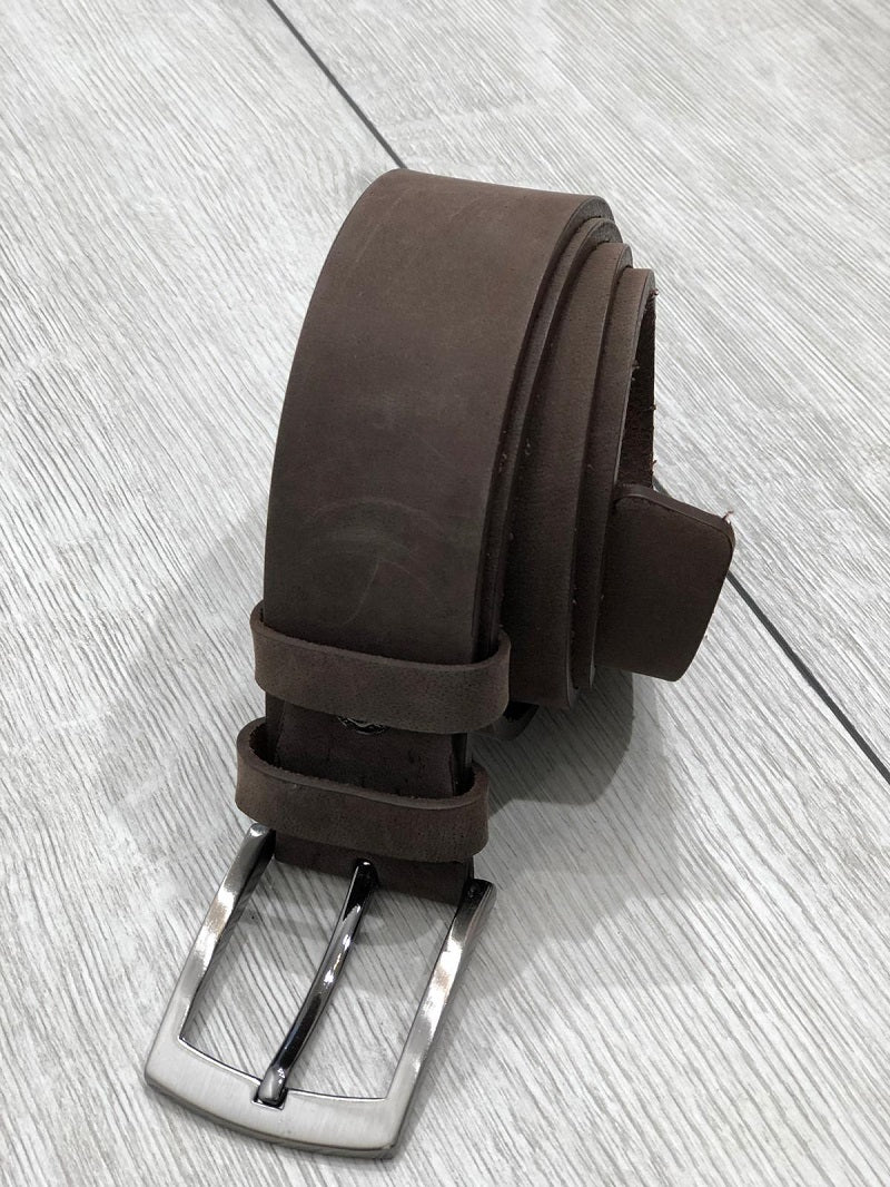 Sardinelli Naples Nubuck Leather Belt – Brown