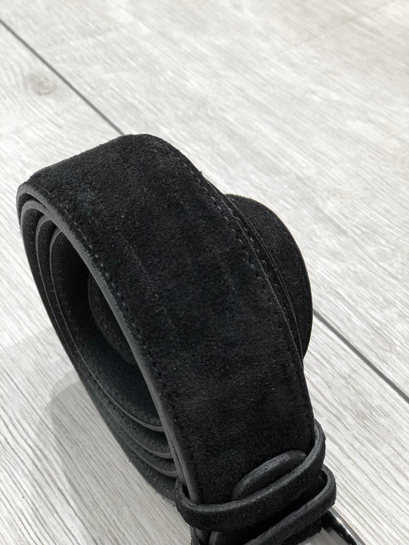 Sardinelli Naples Suede Leather Belt – Black