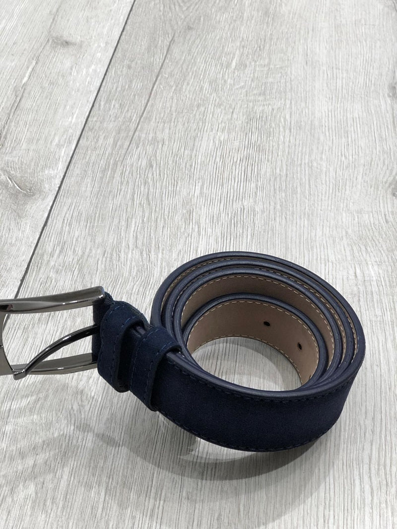 Sardinelli Naples Suede Leather Belt – Navy Blue