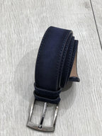 Sardinelli Naples Suede Leather Belt – Navy Blue