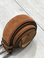 Sardinelli Naples Suede Leather Belt – Tan