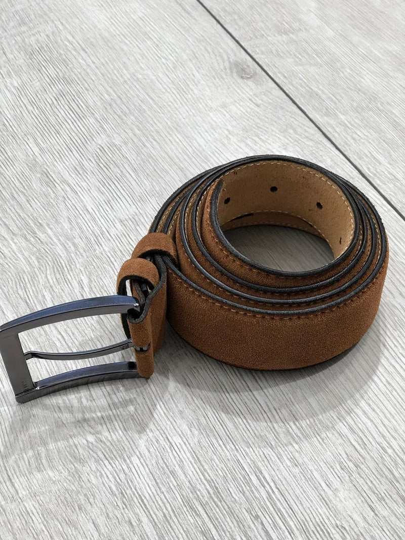 Sardinelli Naples Suede Leather Belt – Tan