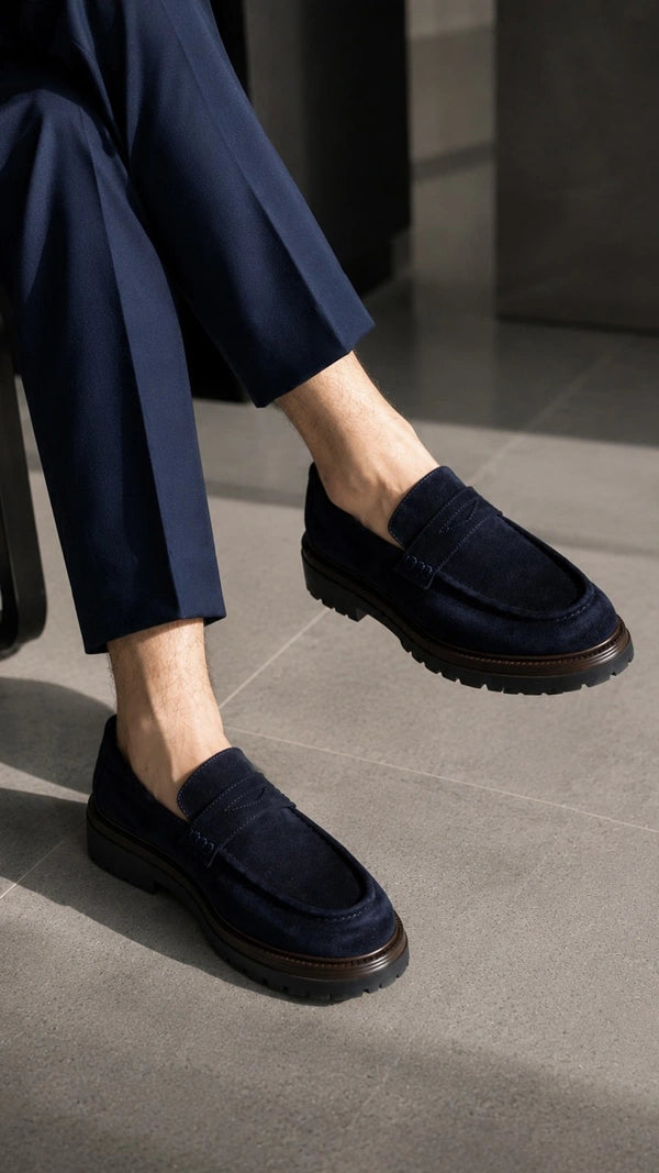 Sardinelli Pamplona Navy Blue Suede Shoes