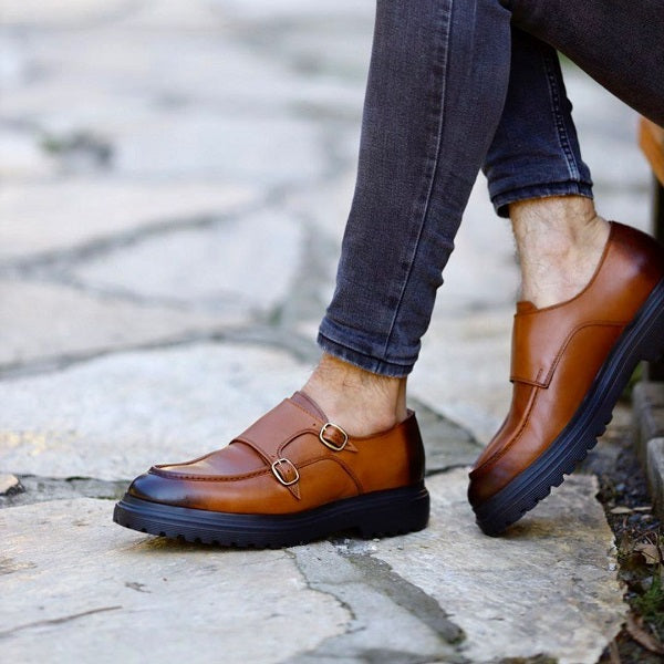 Tan Buckle Shoes for Men 44 Tan Buckle Shoes for Men 44