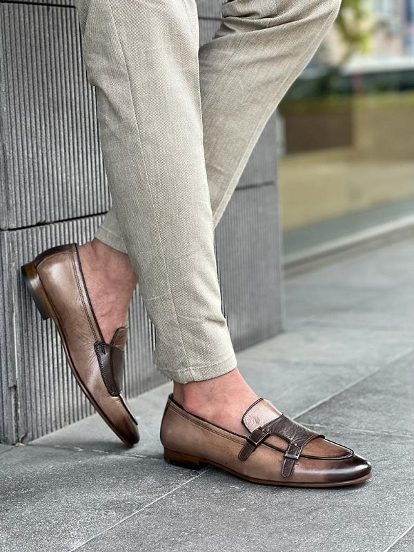Sardinelli Patras Beige Monk Strap Shoes