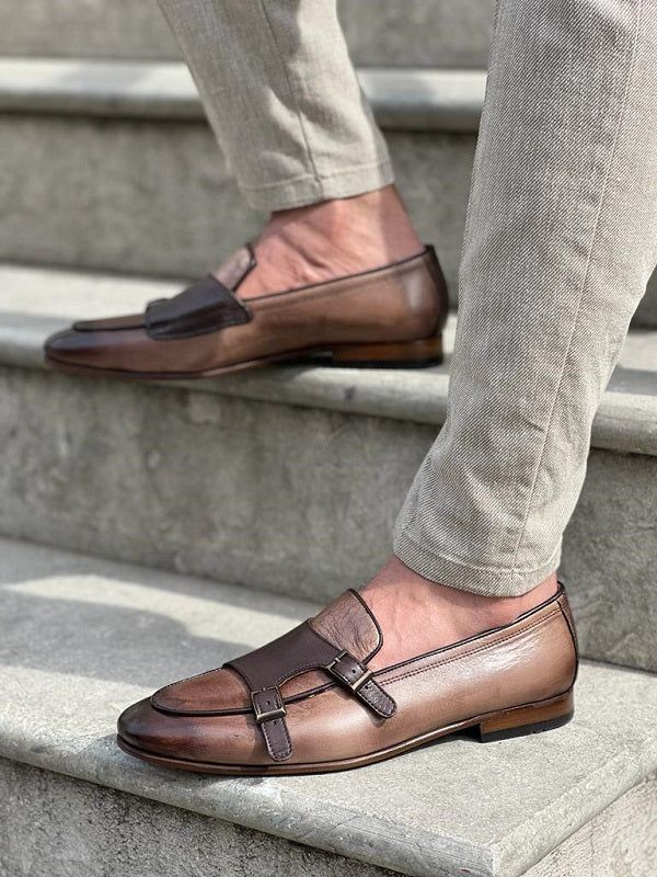 Beige Monk Strap Shoes for Men 42 Beige Monk Strap Shoes for Men 42