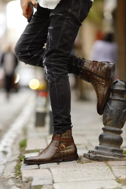 Buckle Boots - Brown Chelsea Boots – SARDINELLI display picture 2