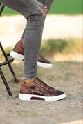 Sardinelli Patras Brown Crocodile Pattern Sneakers