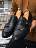 Sardinelli Pescara Black Double Monk Strap Loafer