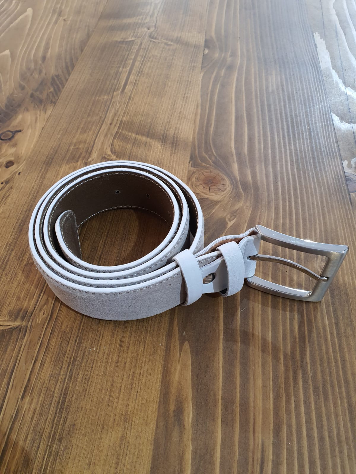 Sardinelli Pisa Suede Leather Belt – Beige