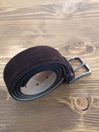 Sardinelli Pisa Suede Leather Belt – Brown