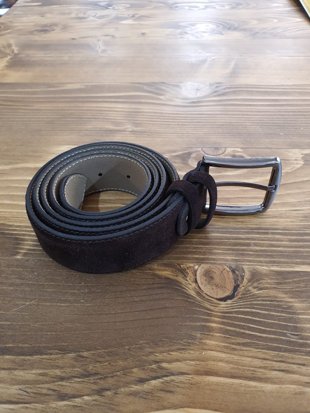 Sardinelli Pisa Suede Leather Belt – Brown