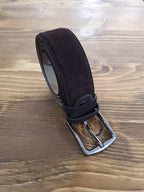 Sardinelli Pisa Suede Leather Belt – Brown