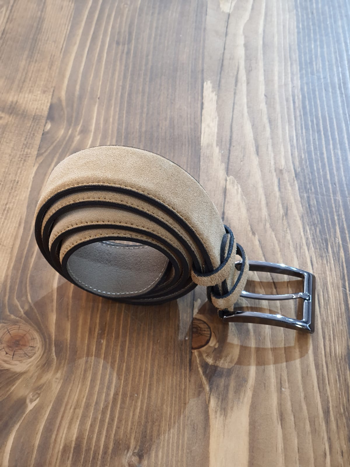 Sardinelli Pisa Suede Leather Belt – Camel