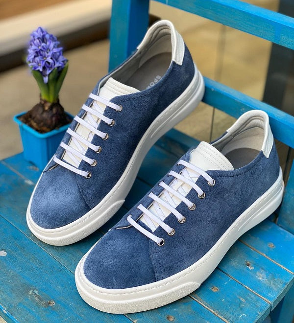 Sardinelli Ronda Mid Top Blue Suede Sneakers