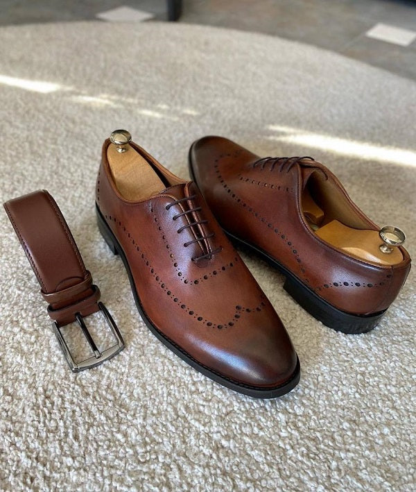 Sardinelli Ronda Brown Wholecut Derby Shoes