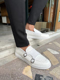 Premium Monk Strap White Sneakers Top Fashion USA | Sardinelli