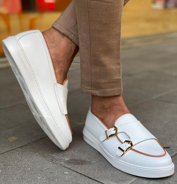 Sardinelli Ronda White Monk Strap Casual Shoes