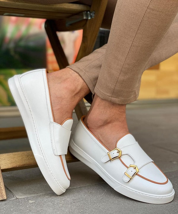 Sardinelli Ronda White Monk Strap Casual Shoes