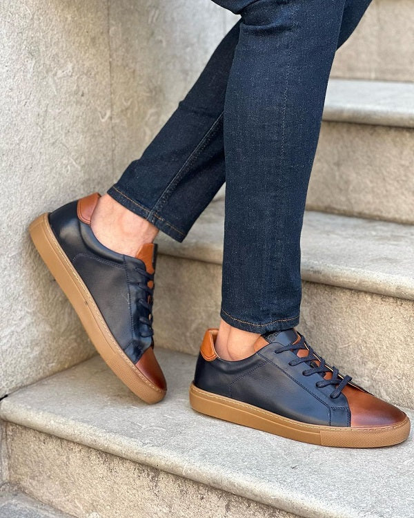 Sardinelli Salerno Navy Blue Low-Top Sneakers